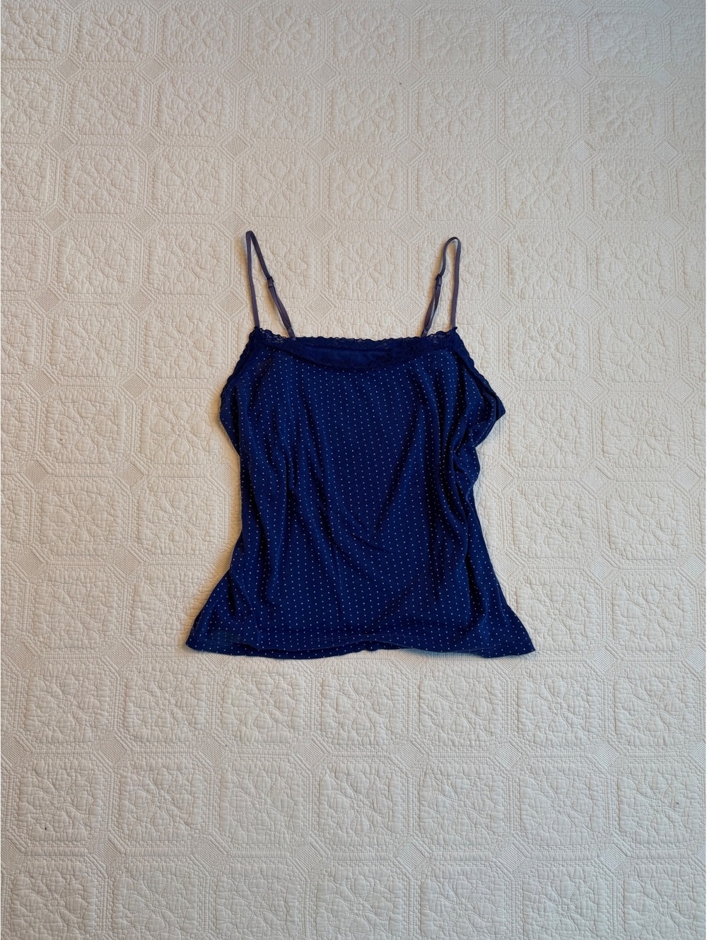 Y2k Faded Glory Women's Polka Dot Camisole Tank Top Size XL